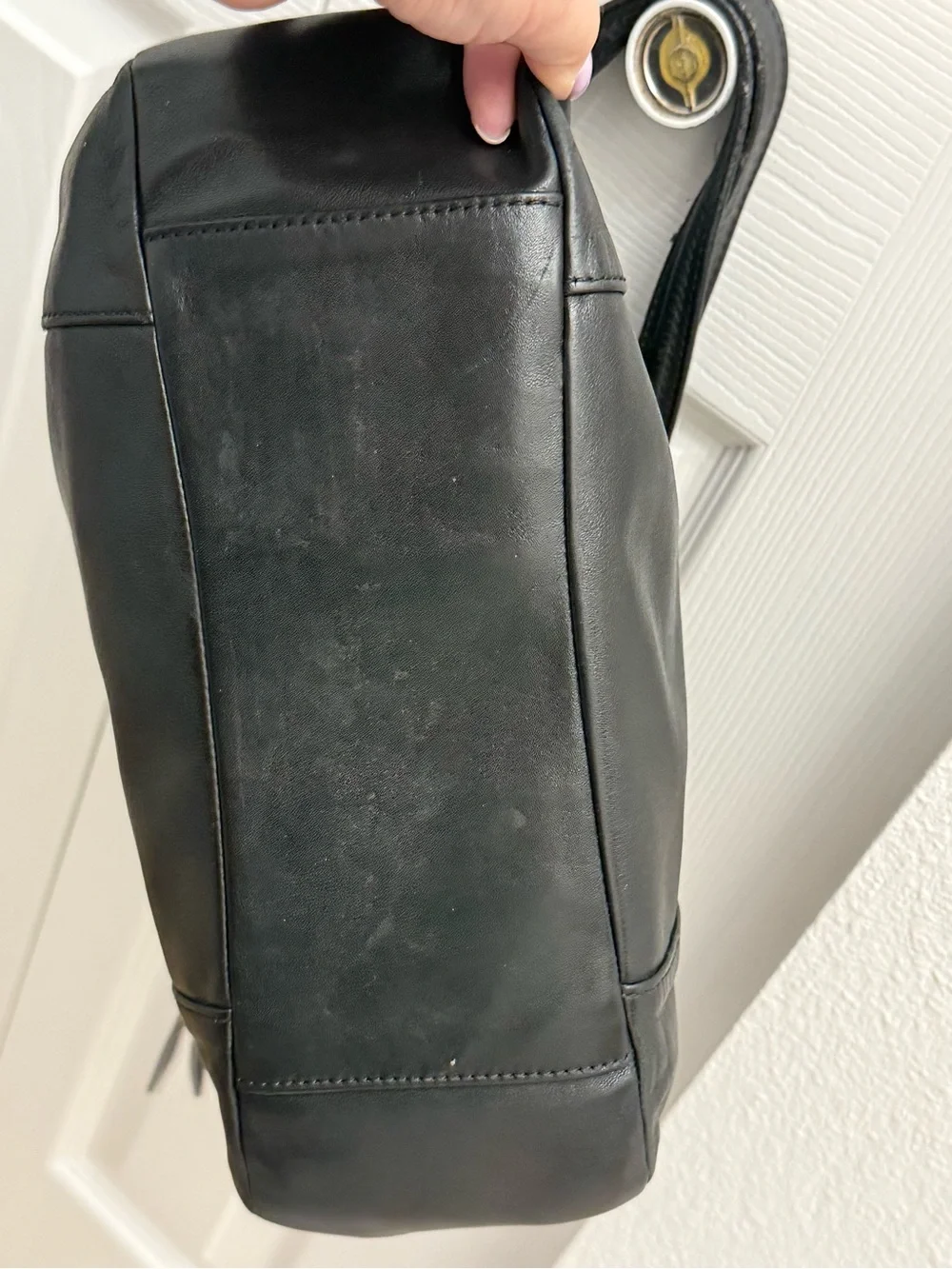 Coach Black Leather Tote Bag